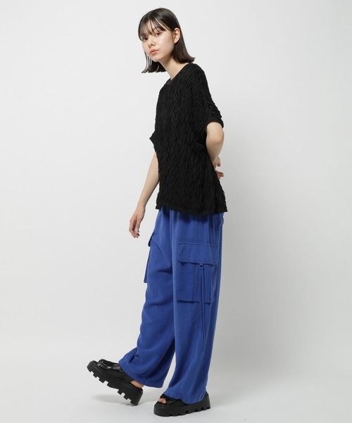 niko and...（ニコアンド）の「フリフリフレンチプルオーバー（Tシャツ/カットソー・レディース・ブラック/オフホワイト/セージグリーン・TALL/SHORT）」の7枚目の写真