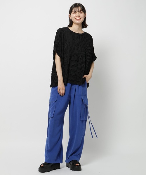 niko and...（ニコアンド）の「フリフリフレンチプルオーバー（Tシャツ/カットソー・レディース・ブラック/オフホワイト/セージグリーン・TALL/SHORT）」の8枚目の写真