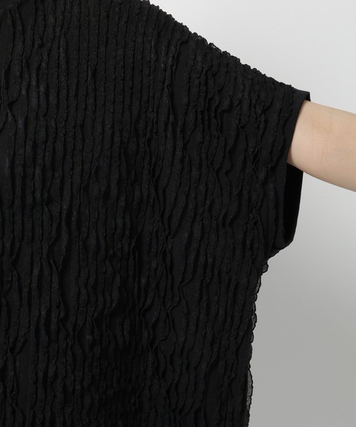 niko and...（ニコアンド）の「フリフリフレンチプルオーバー（Tシャツ/カットソー・レディース・ブラック/オフホワイト/セージグリーン・TALL/SHORT）」の18枚目の写真