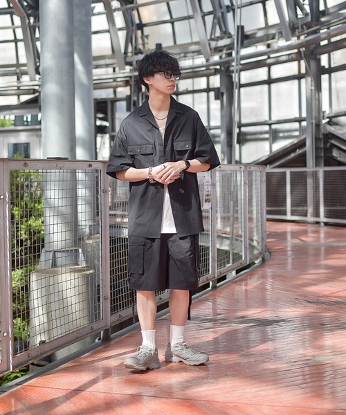 INTERPLAY（インタープレイ）の「【INTERPLAY x たいが】ビッグ ポケット スナップ オープンカラー 半袖シャツ（シャツ/ブラウス・メンズ・ブラック/カーキ/ベージュ・FREE）」の11枚目の写真