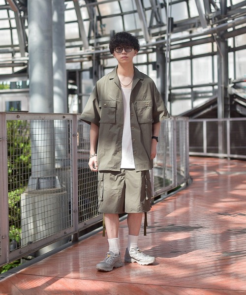 INTERPLAY（インタープレイ）の「【INTERPLAY x たいが】ビッグ ポケット スナップ オープンカラー 半袖シャツ（シャツ/ブラウス・メンズ・ブラック/カーキ/ベージュ・FREE）」の20枚目の写真