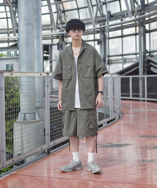 INTERPLAY（インタープレイ）の「【INTERPLAY x たいが】ビッグ ポケット スナップ オープンカラー 半袖シャツ（シャツ/ブラウス・メンズ・ブラック/カーキ/ベージュ・FREE）」の21枚目の写真