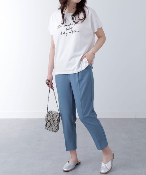 BELLUNA PLUS(ベルーナ)の「サラサラ美脚テーパードパンツ60丈(その他パンツ・レディース・ピンク/グリーン/ネイビー/コーラル/チャコール/アイボリー/ブルーグリーン/ブラック/ブルー/ローズ/オリーブ・SMALL/MEDIUM/LARGE/X-LARGE)」の14枚目の写真