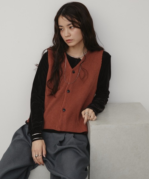 ミックスニットベスト（ベスト）｜Aunt Marie's（アントマリーズ