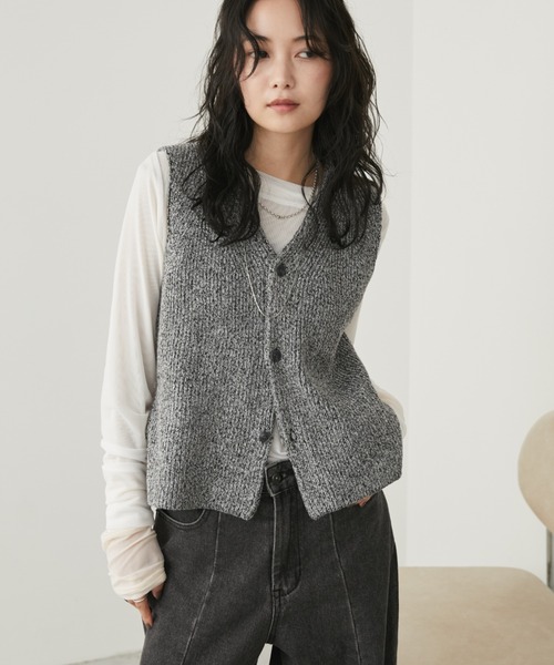 ミックスニットベスト（ベスト）｜Aunt Marie's（アントマリーズ）の