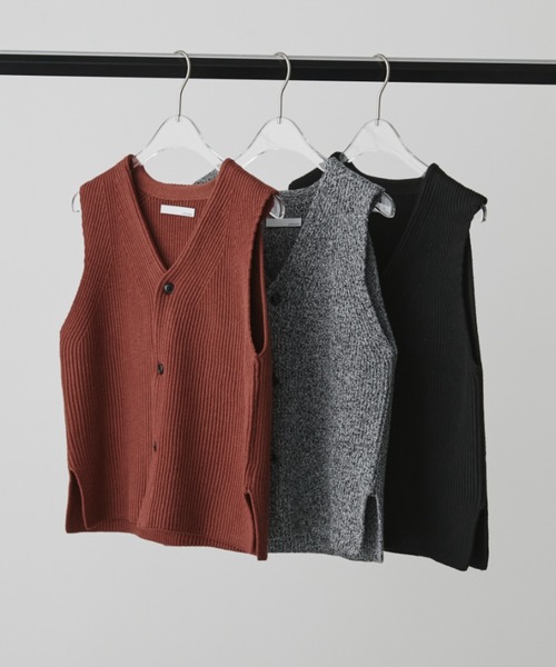 Aunt Marie's(アントマリーズ)の「ミックスニットベスト(ベスト・レディース・ブラック/アイボリー/グレー/テラコッタ・FREE)」の5枚目の写真