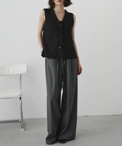 Aunt Marie's(アントマリーズ)の「ミックスニットベスト(ベスト・レディース・ブラック/アイボリー/グレー/テラコッタ・FREE)」の7枚目の写真