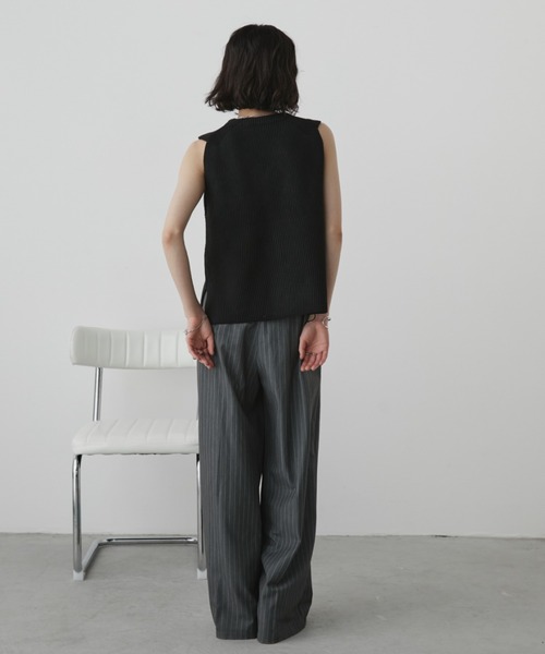 ★美品 AUNT MARIE’S アントマリーズ 黒 半袖 ニット・セーター S Aunt Marie's ニット セーター フェイクレイヤードホック