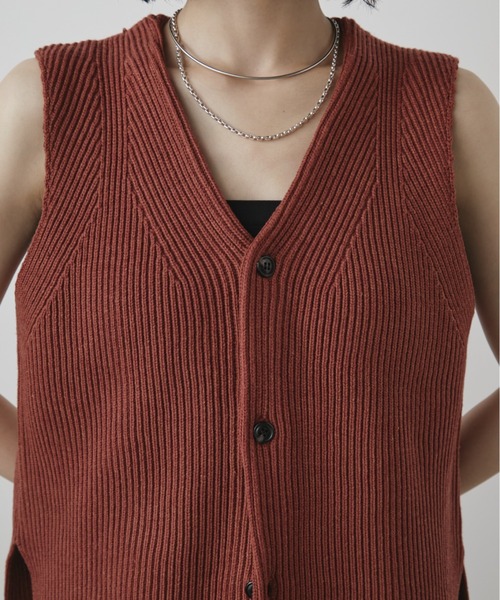 Aunt Marie's(アントマリーズ)の「ミックスニットベスト(ベスト・レディース・ブラック/アイボリー/グレー/テラコッタ・FREE)」の14枚目の写真