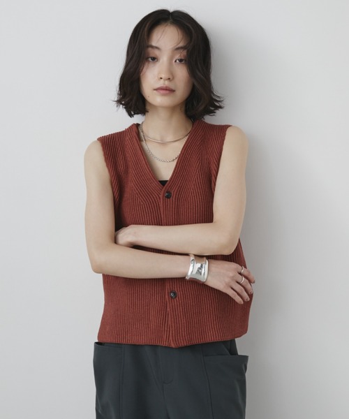 Aunt Marie's(アントマリーズ)の「ミックスニットベスト(ベスト・レディース・ブラック/アイボリー/グレー/テラコッタ・FREE)」の21枚目の写真