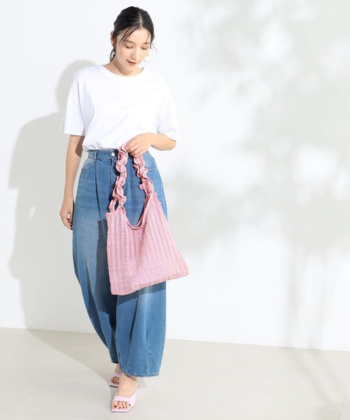 FOUND GOOD（ファウンドグッド）の「フリフリトート（トートバッグ・レディース・ブルー系2/ブラック/ピンク系2/グリーン系2・FREE）」の4枚目の写真