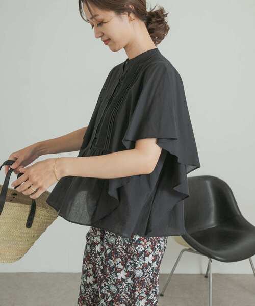 URBAN RESEARCH DOORS（アーバンリサーチドアーズ）の「ピンタックフレアスリーブブラウス（シャツ/ブラウス・レディース・ブラック/マスタード・MEDIUM）」の22枚目の写真