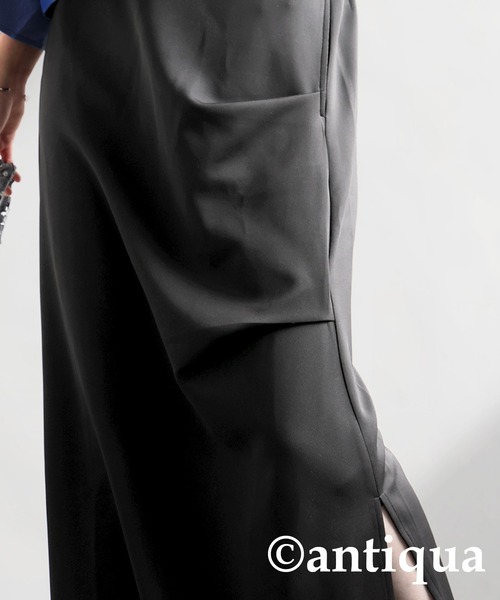 antiqua（アンティカ）の「サイドタックロングスカート（スカート・レディース・ブラック・P/R）」の8枚目の写真