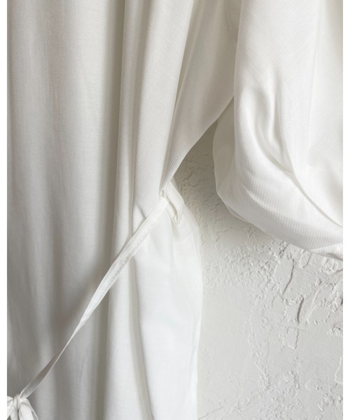 She's Closet（シーズクローゼット）の「レースビスチェドッキングウエストマーク半袖Aラインフレアロング丈シャツワンピース（シャツワンピース・レディース・グレー/ホワイト/ブラック・FREE）」の18枚目の写真