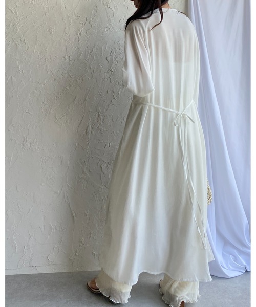 She's Closet（シーズクローゼット）の「レースビスチェドッキングウエストマーク半袖Aラインフレアロング丈シャツワンピース（シャツワンピース・レディース・グレー/ホワイト/ブラック・FREE）」の12枚目の写真