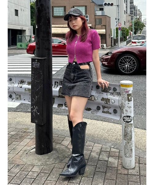 EVRIS（エヴリス）の「ラメWZIPニット（ニット/セーター・レディース・ブラック/グレー/ブルー/ピンク・FREE）」の22枚目の写真