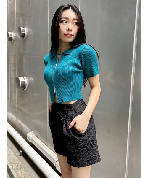 EVRIS（エヴリス）の「ラメWZIPニット（ニット/セーター・レディース・ブラック/グレー/ブルー/ピンク・FREE）」の19枚目の写真