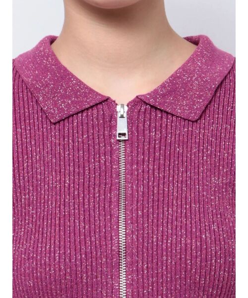 EVRIS（エヴリス）の「ラメWZIPニット（ニット/セーター・レディース・ブラック/グレー/ブルー/ピンク・FREE）」の13枚目の写真