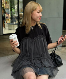 CIAOPANIC | チュールビスチェドッキングオーバーTEE(Tシャツ/カットソー)