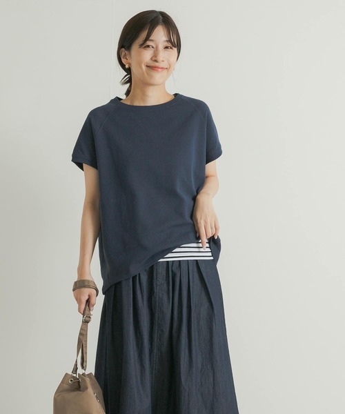 URBAN RESEARCH DOORS（アーバンリサーチドアーズ）の「梨地フレンチプルオーバー（Tシャツ/カットソー・レディース・ネイビー/カーキ/ナチュラル・MEDIUM）」の3枚目の写真