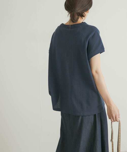 URBAN RESEARCH DOORS（アーバンリサーチドアーズ）の「梨地フレンチプルオーバー（Tシャツ/カットソー・レディース・ネイビー/カーキ/ナチュラル・MEDIUM）」の6枚目の写真