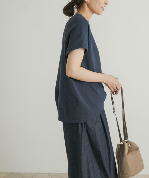 「URBAN RESEARCH DOORS」 半袖カットソー MEDIUM ネイビー レディース URBAN RESEARCH DOORS 「URBAN DOORS」 半袖Tシャツ MEDIUM