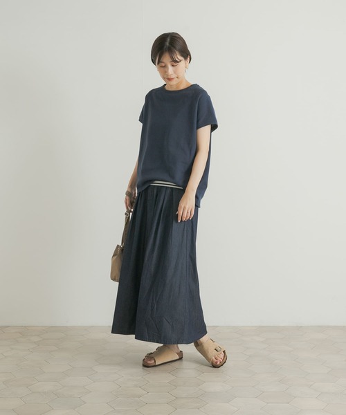 URBAN RESEARCH DOORS（アーバンリサーチドアーズ）の「梨地フレンチプルオーバー（Tシャツ/カットソー・レディース・ネイビー/カーキ/ナチュラル・MEDIUM）」の11枚目の写真