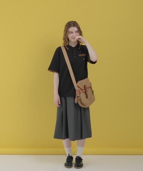 MUHET（ミュエータ）の「ライン入りカノコポロシャツ（ポロシャツ・レディース・ブラック/ライトブルー/ネイビー/カーキ・MEDIUM/X-LARGE）」の11枚目の写真