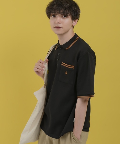 MUHET（ミュエータ）の「ライン入りカノコポロシャツ（ポロシャツ・レディース・ブラック/ライトブルー/ネイビー/カーキ・MEDIUM/X-LARGE）」の16枚目の写真