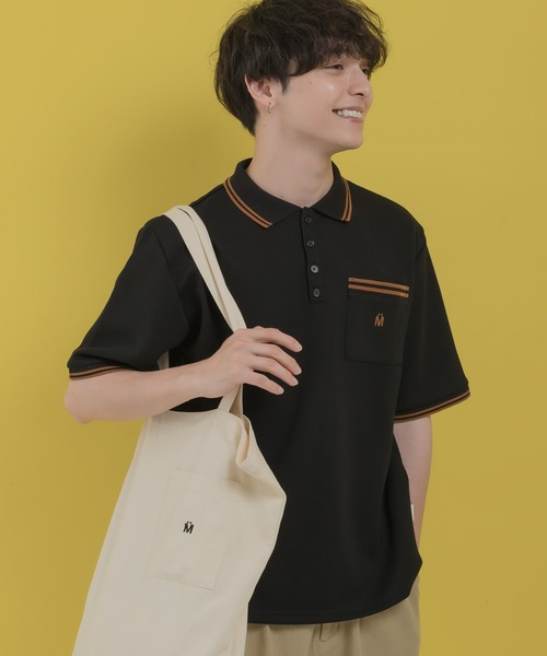 MUHET（ミュエータ）の「ライン入りカノコポロシャツ（ポロシャツ・レディース・ブラック/ライトブルー/ネイビー/カーキ・MEDIUM/X-LARGE）」の15枚目の写真
