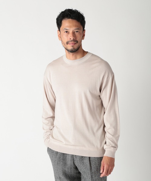 MEN'S BIGI(メンズビギ)の「16Gハイゲージクルーニットソー(ニット/セーター・メンズ・ブラウン/ベージュ/ブルー/ブラック・01/02/03/04)」の5枚目の写真