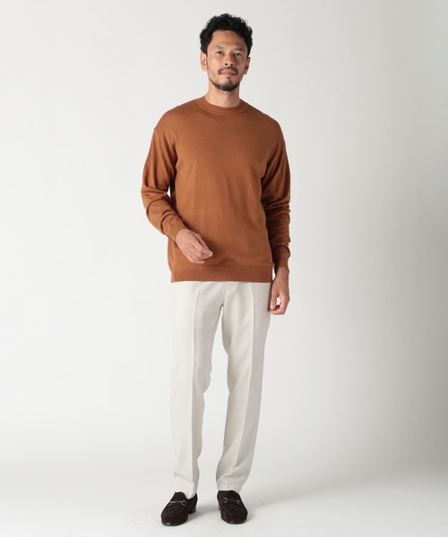 MEN'S BIGI(メンズビギ)の「16Gハイゲージクルーニットソー(ニット/セーター・メンズ・ブラウン/ベージュ/ブルー/ブラック・01/02/03/04)」の10枚目の写真