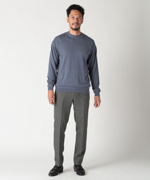 MEN'S BIGI(メンズビギ)の「16Gハイゲージクルーニットソー(ニット/セーター・メンズ・ブラウン/ベージュ/ブルー/ブラック・01/02/03/04)」の11枚目の写真