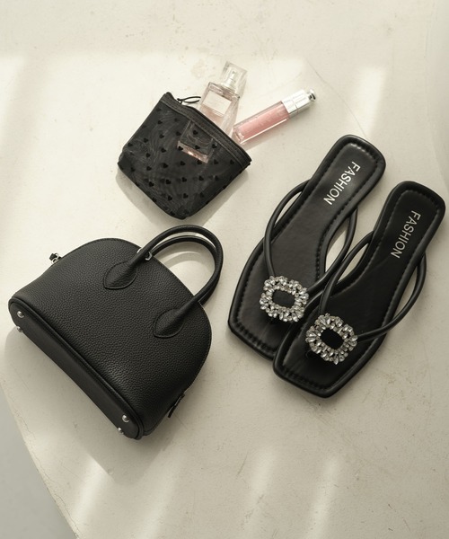 ZAKKA-BOX（ザッカボックス）の「ビジュートングサンダル（サンダル・レディース・ブラック/シルバー・23㎝/23.5㎝/24㎝/24.5㎝/25㎝）」の5枚目の写真