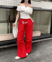 フロントロゴストリングナイロンパンツ