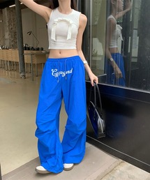 フロントロゴストリングナイロンパンツ