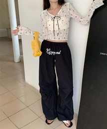 フロントロゴストリングナイロンパンツ