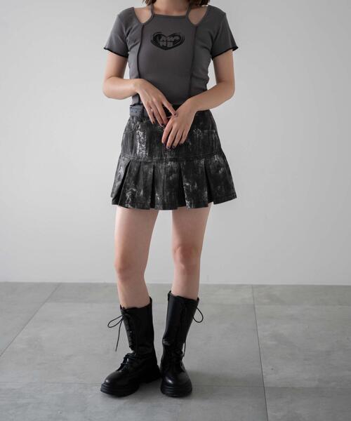 dispark(ディスパーク)の「DISPARK/ホルターステッチデザインメロウトップス(Tシャツ/カットソー・レディース・ブラック/グレー・FREE)」の4枚目の写真