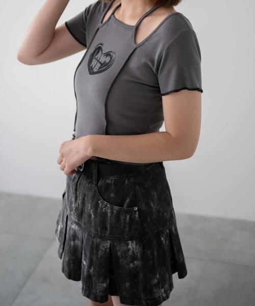 dispark(ディスパーク)の「DISPARK/ホルターステッチデザインメロウトップス(Tシャツ/カットソー・レディース・ブラック/グレー・FREE)」の8枚目の写真