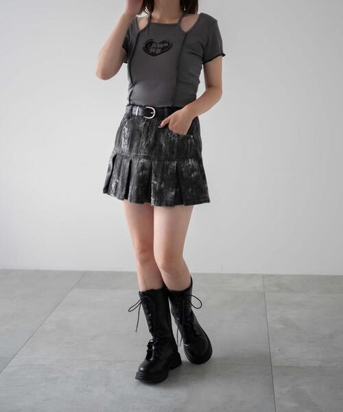 dispark(ディスパーク)の「DISPARK/ホルターステッチデザインメロウトップス(Tシャツ/カットソー・レディース・ブラック/グレー・FREE)」の10枚目の写真