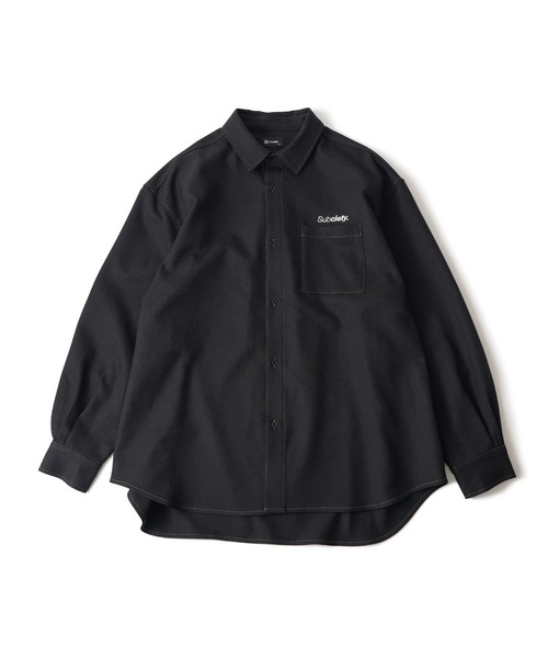 Subciety（サブサエティ）の「WOOL-LIKE LOOSE SHIRT（シャツ/ブラウス・メンズ・ホワイト/ブラック/ブラウン/グレー・SMALL/MEDIUM/LARGE/X-LARGE）」の14枚目の写真