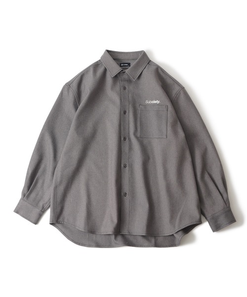 Subciety（サブサエティ）の「WOOL-LIKE LOOSE SHIRT（シャツ/ブラウス・メンズ・ホワイト/ブラック/ブラウン/グレー・SMALL/MEDIUM/LARGE/X-LARGE）」の11枚目の写真
