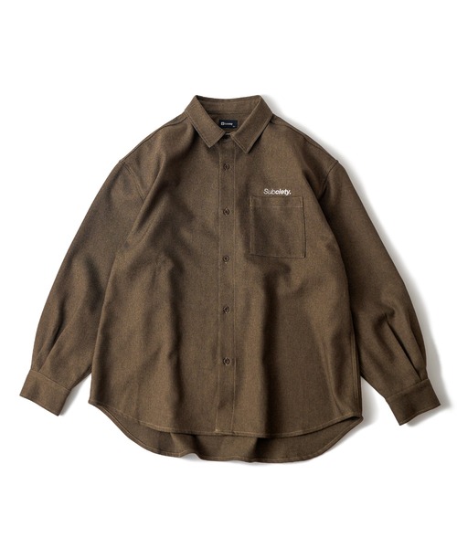 Subciety（サブサエティ）の「WOOL-LIKE LOOSE SHIRT（シャツ/ブラウス・メンズ・ホワイト/ブラック/ブラウン/グレー・SMALL/MEDIUM/LARGE/X-LARGE）」の6枚目の写真