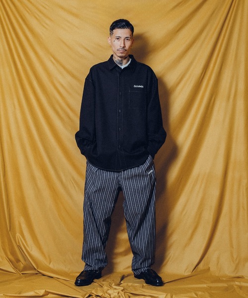 Subciety（サブサエティ）の「WOOL-LIKE LOOSE SHIRT（シャツ/ブラウス・メンズ・ホワイト/ブラック/ブラウン/グレー・SMALL/MEDIUM/LARGE/X-LARGE）」の13枚目の写真