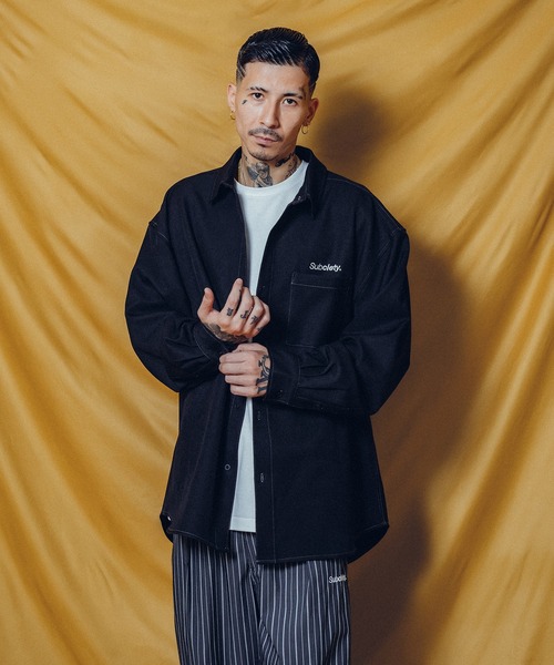 Subciety（サブサエティ）の「WOOL-LIKE LOOSE SHIRT（シャツ/ブラウス・メンズ・ホワイト/ブラック/ブラウン/グレー・SMALL/MEDIUM/LARGE/X-LARGE）」の18枚目の写真