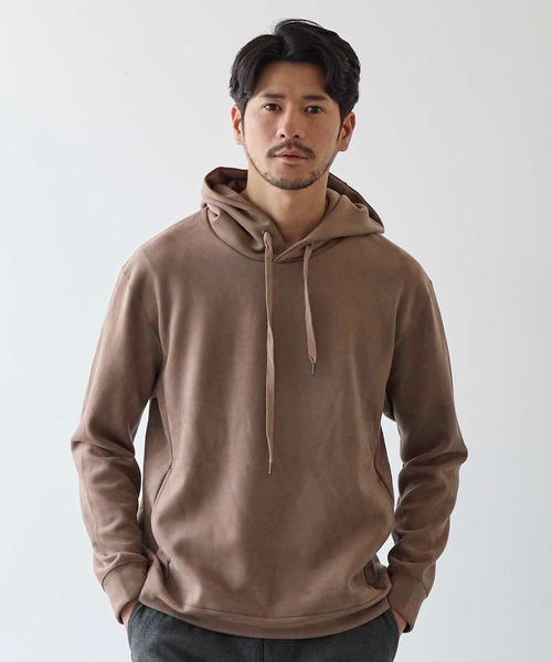 UNION STATION（ユニオンステーション）の「フェイクスエードプルオーバーパーカー（パーカー・メンズ・ブラック/ベージュ/ホワイト/ブルー・LL/L/M）」の5枚目の写真