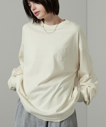 【Alfred Alex】ヴィンテージメイクデザイン ビッグピグメントダメージパッチロゴTシャツ