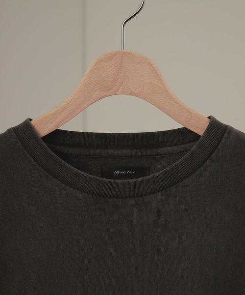 Alfred Alex（アルフレッドアレックス）の「【Alfred Alex】ヴィンテージメイクデザイン ビッグピグメントダメージパッチロゴTシャツ（Tシャツ/カットソー・メンズ・オフホワイト/ブラック/ワイン/チャコールグレー/グレイッシュブルー/ワイン系/ブラック系/ブルー系/ダークグリーン・M/L）」の13枚目の写真