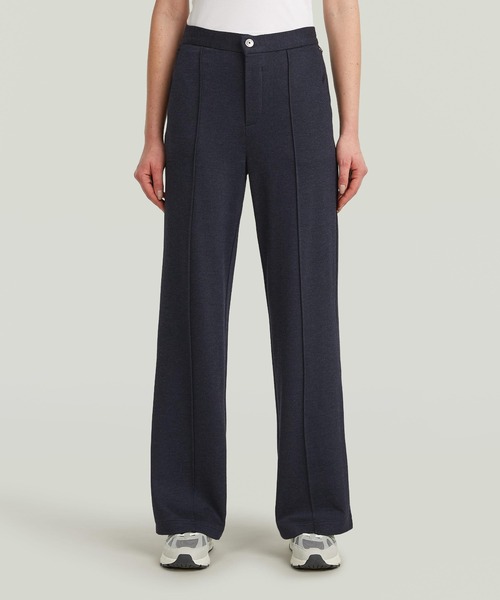 G-STAR(ジースター)の「DRESSED JERSEY PANTS/センタープリーツジャージーパンツ/クリーンシルエットトラックパンツ(スウェットパンツ・レディース・ブルー系その他・X-SMALL)」の1枚目の写真