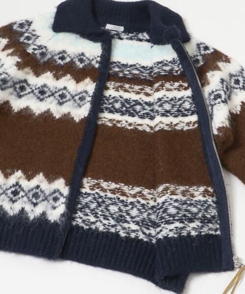 ITEMS URBANRESEARCH（アイテムズ アーバンリサーチ）の「シャギーカウチンニットカーディガン（カーディガン/ボレロ・レディース・ネイビー/モカ・FREE）」の11枚目の写真